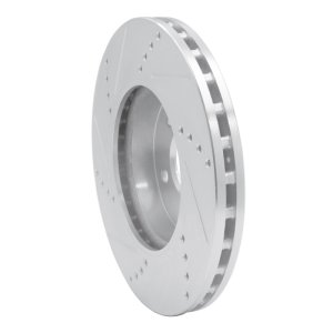 Mercedes-Benz E350 Brake Rotor (1) - Front Right - R1 Concepts - Drilled & Slotted - Silver - `03-`09